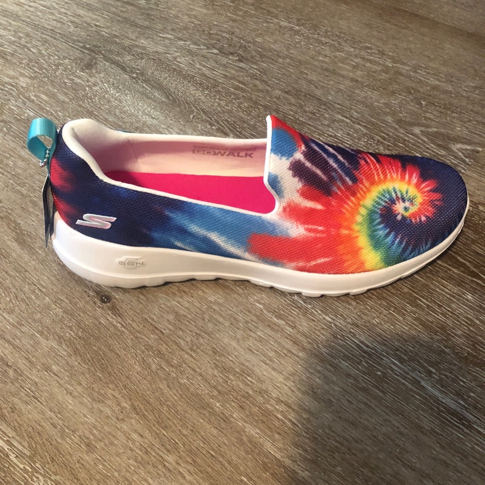 New Skechers Machine Washable Tie Dye Sneakers Size 7.5 - Picture 5 of 6